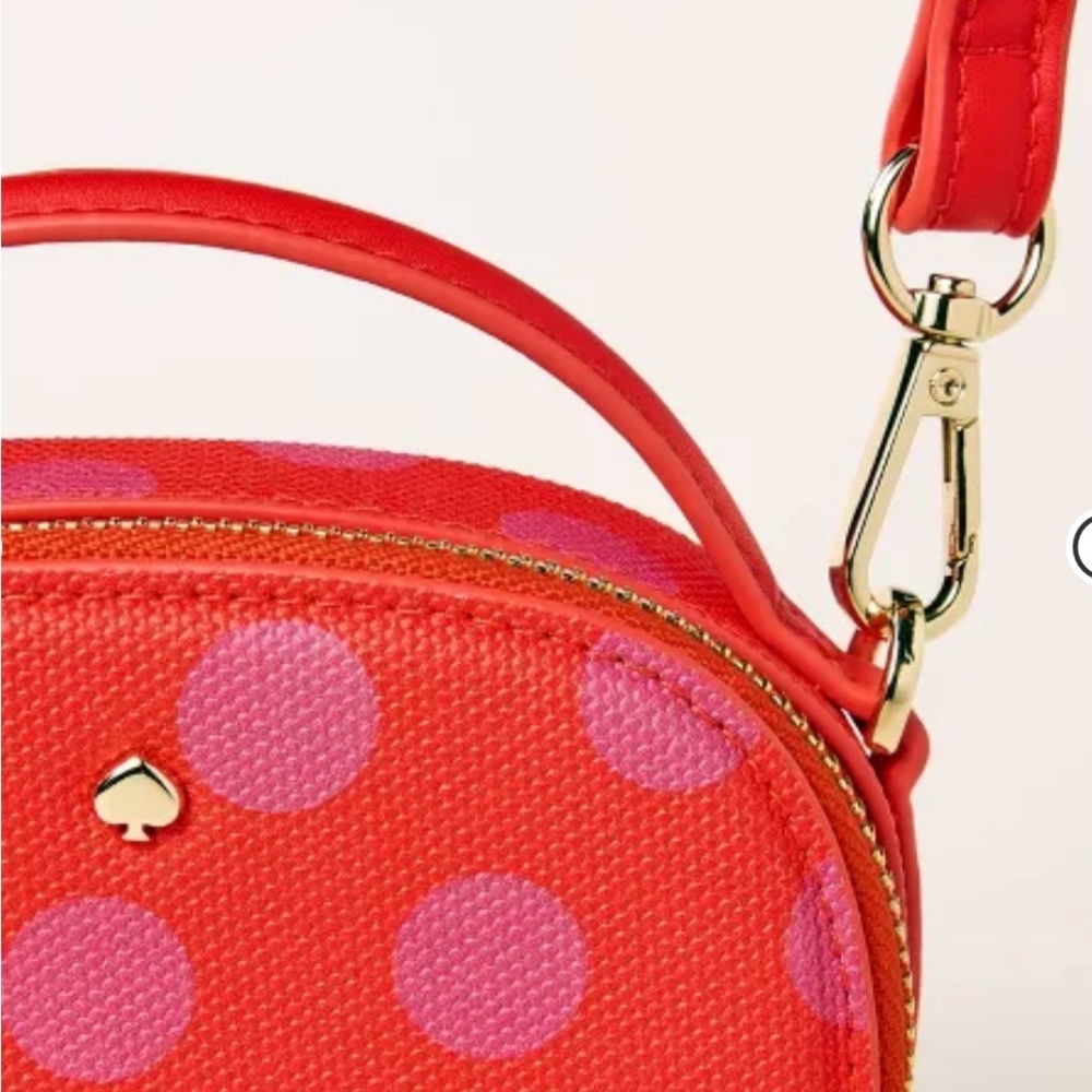 NWT! Kate Spade x Target Red Pink Polka Dot Mini Crossbody Bag Sold Out - Picture 4 of 5